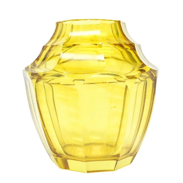 Art Deco vase, crystal, Moser, Czechoslovakia, 1930s. - DIMENSION