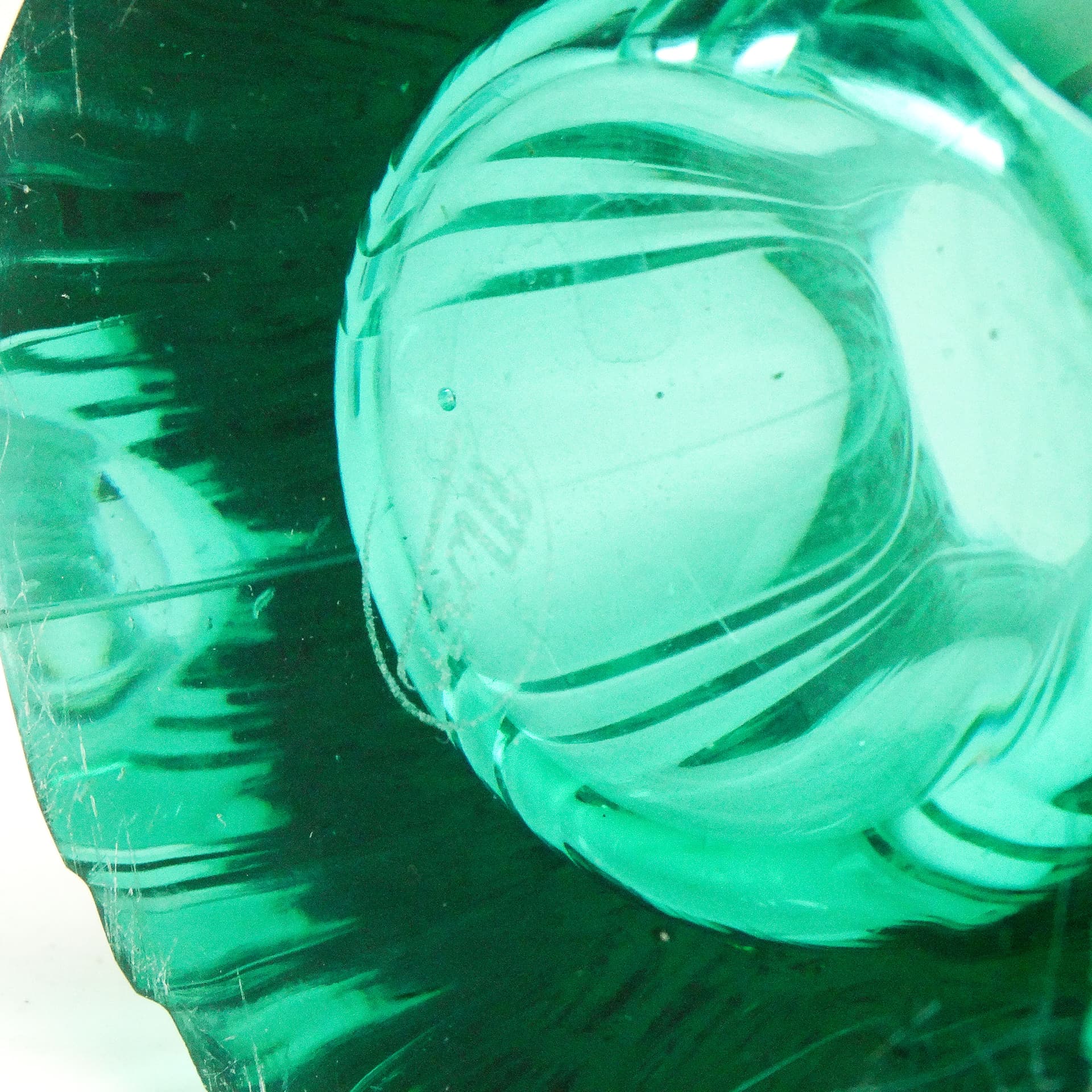 Wazon Art Deco, kryształ turkusowy, proj. R. Hlousek, Moser, Czechosłowacja, lata 30. - 115606