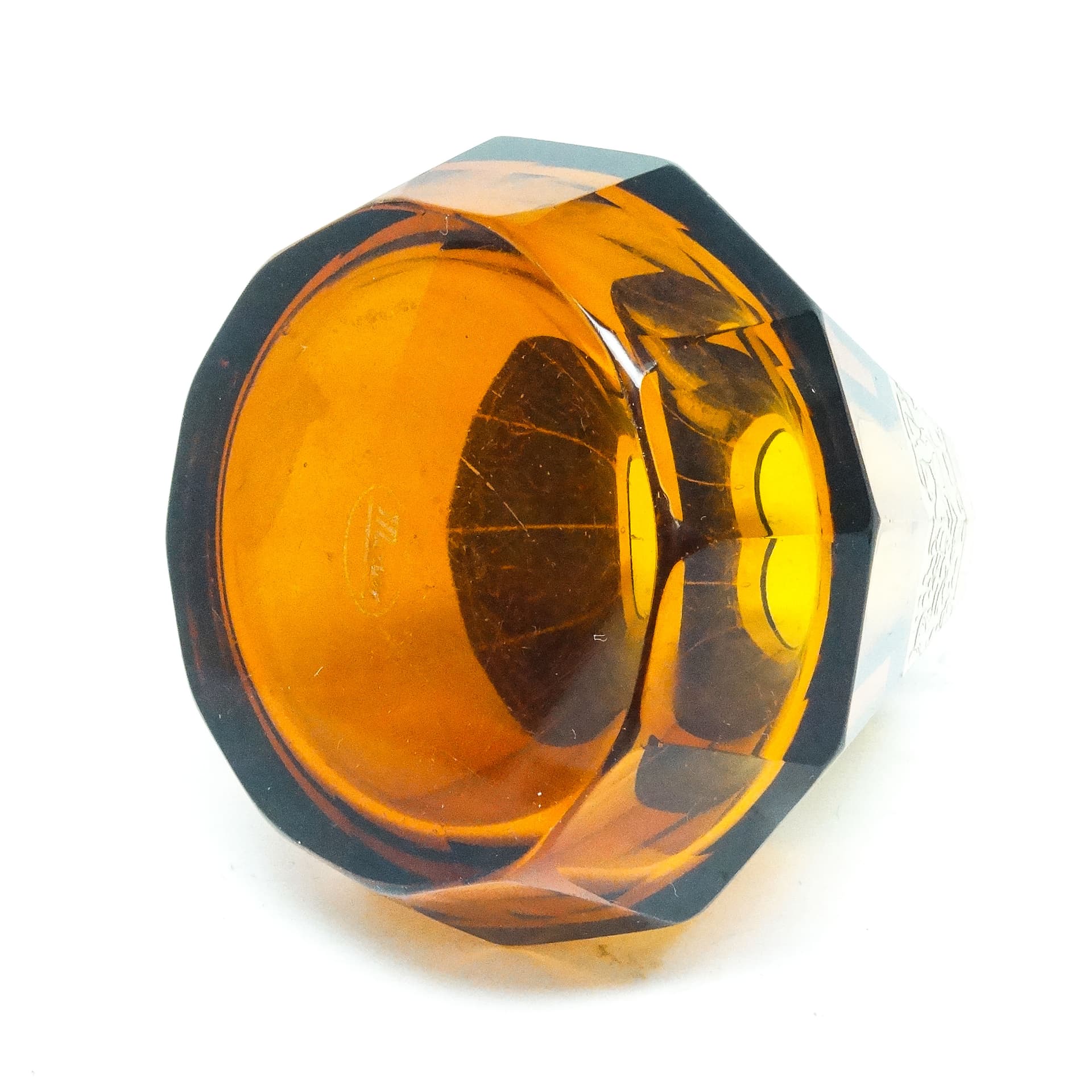 Wazon Art Deco, szkło miodowe, oroplastyka, Czechosłowacja, lata 30. - 115632