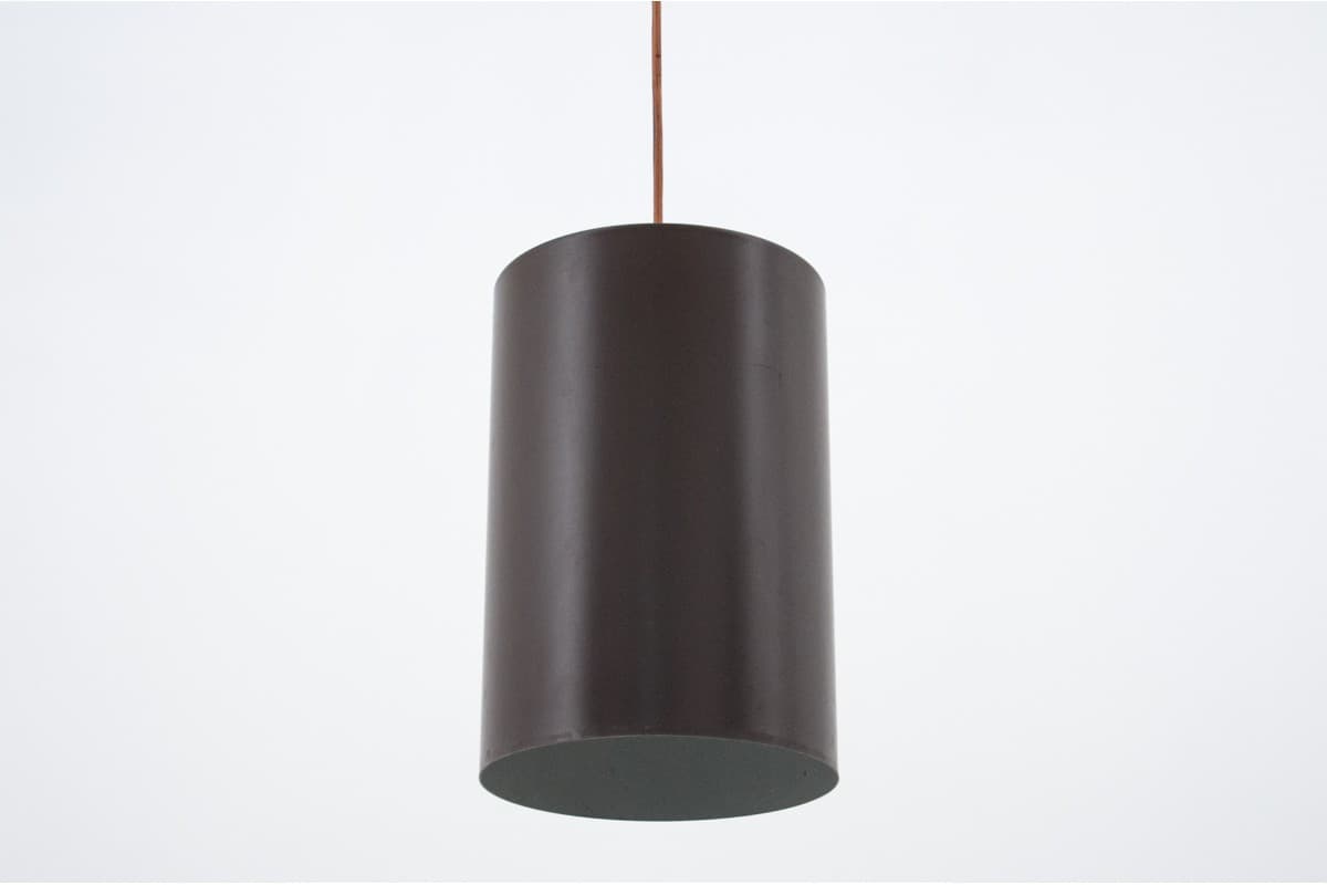 Ciemnobrązowa metalowa lampa wisząca, Dania, lata 70. - 78391