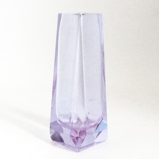 Wazon Art Deco, szkło aleksandrytowe, kryształ,  Moser, Czechosłowacja, lata 30. - WYMIARY