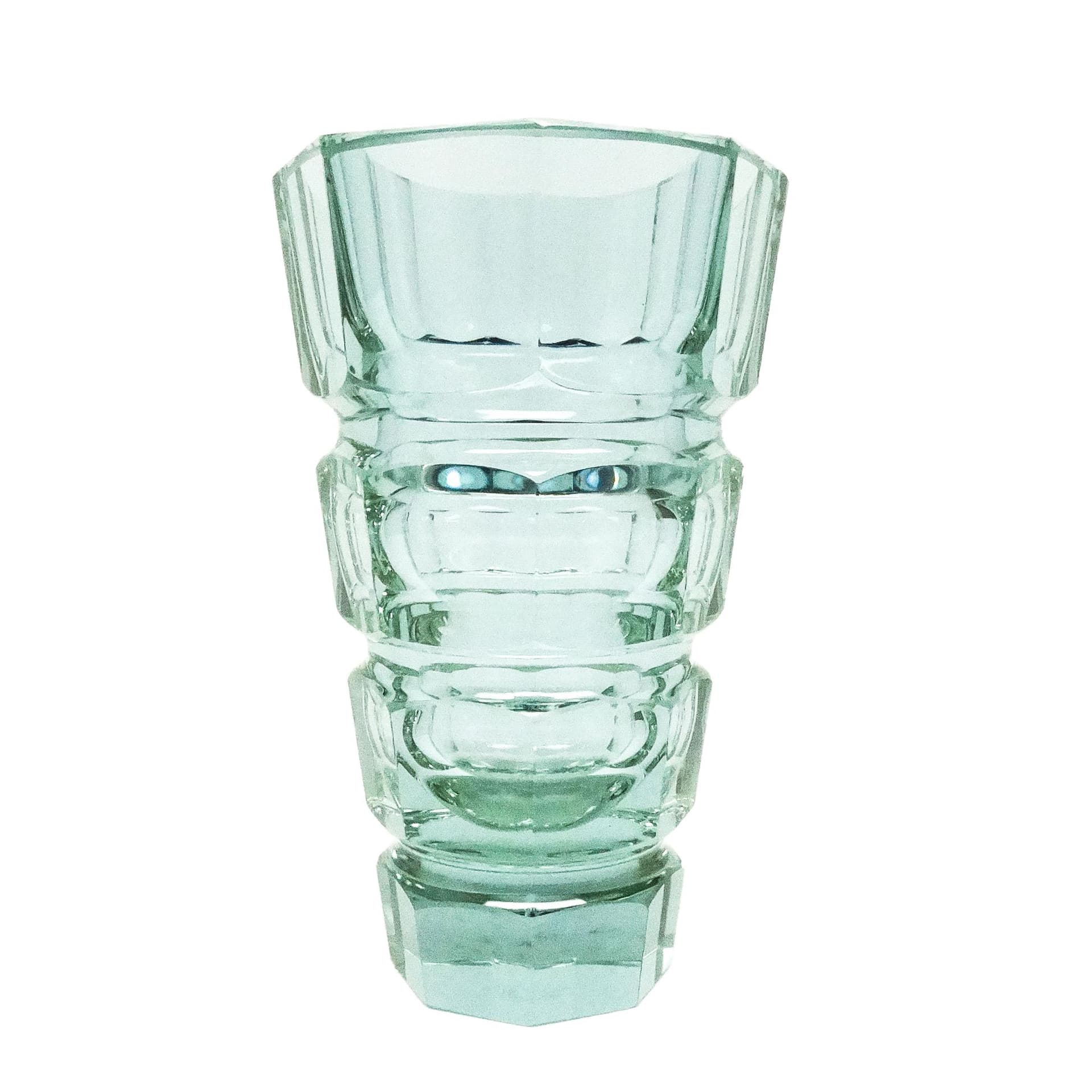 Wazon Art Deco, szkło aleksandrytowe, proj. J. Hoffmann, Moser, Czechosłowacja, lata 30.