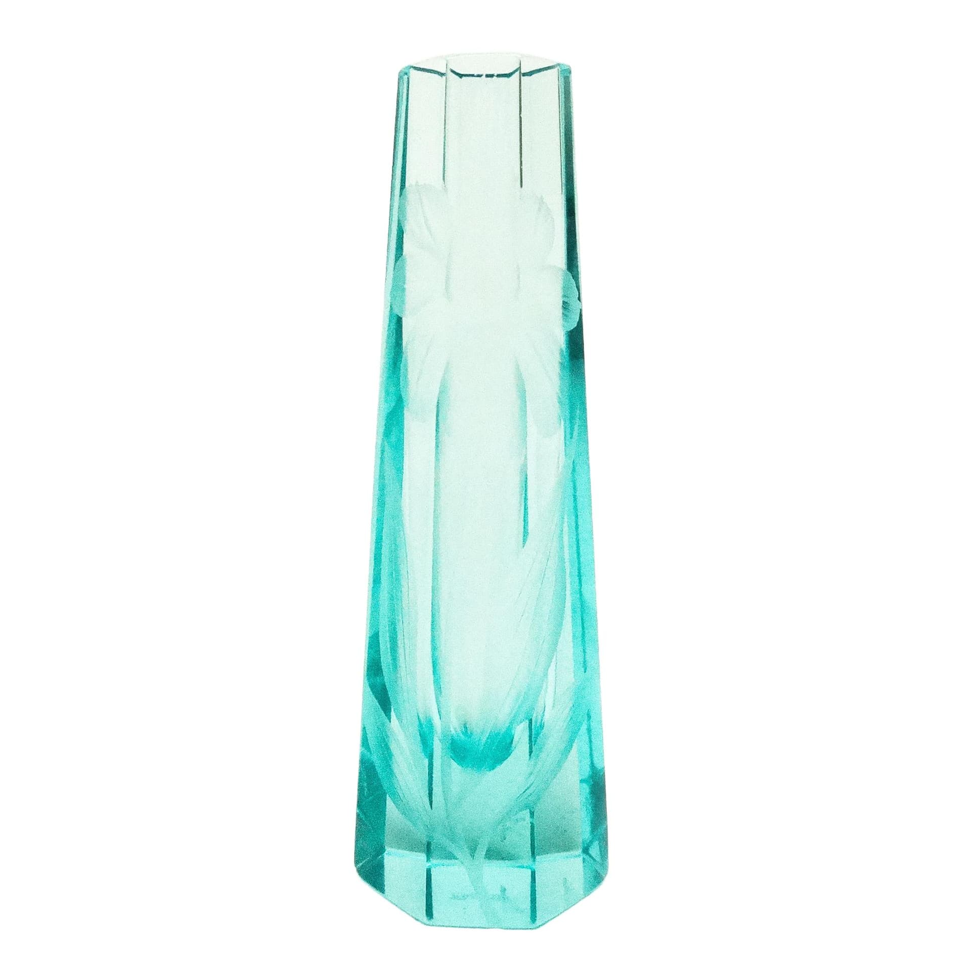 Art Nouveau vase, uranium crystal, Moser, Czech Republic, early 20th c.