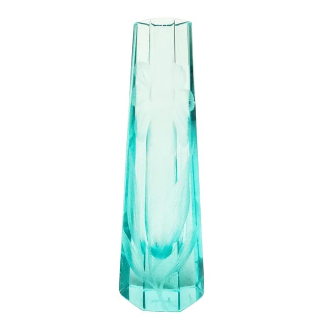 Art Nouveau vase, uranium crystal, Moser, Czech Republic, early 20th c. - DIMENSION