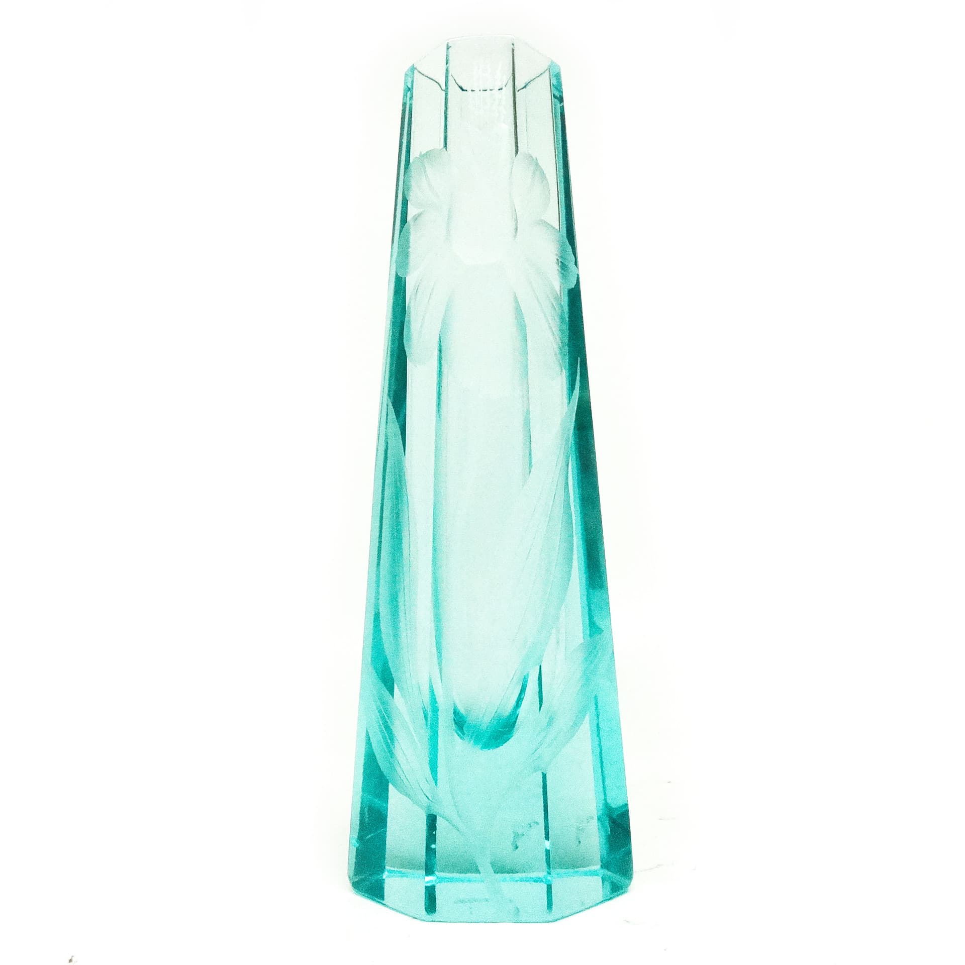 Art Nouveau vase, uranium crystal, Moser, Czech Republic, early 20th c. - 115763