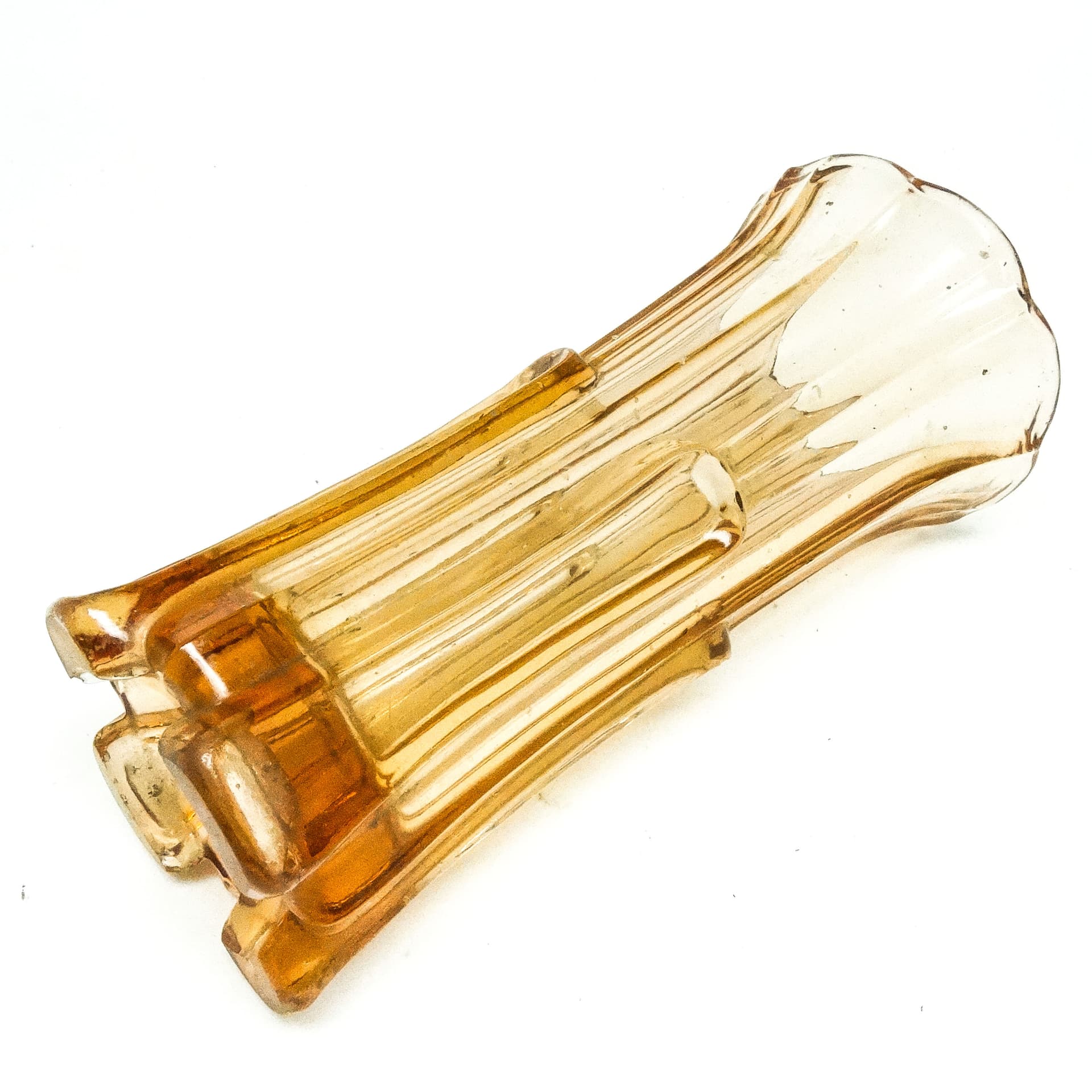 Wazon Art déco, szkło rozalinowe prasowane, Polska, lata 50. - 115817