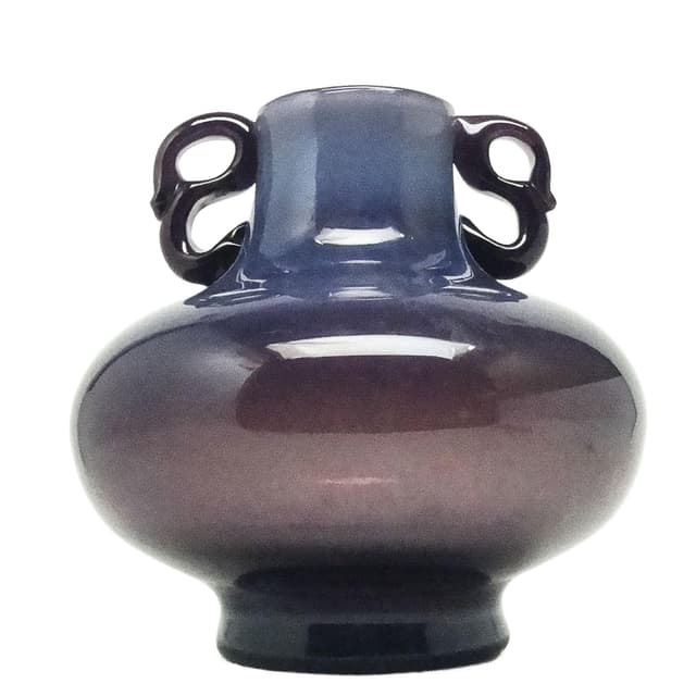 Wazon modernizm, szkło fioletowe, proj. J. Słuczan-Orkusz, Polska, lata 70. - WYMIARY