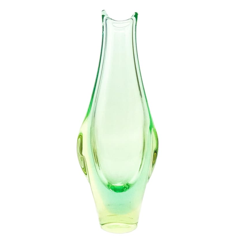 Wazon mid-century modern, szkło, Huta Zelezny Brod, Czechosłowacja, lata 50.