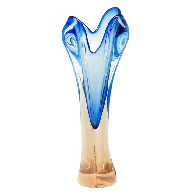 Wazon, mid-century modern, szkło, proj. J. Hospodka, Czechosłowacja, lata 60. - WYMIARY