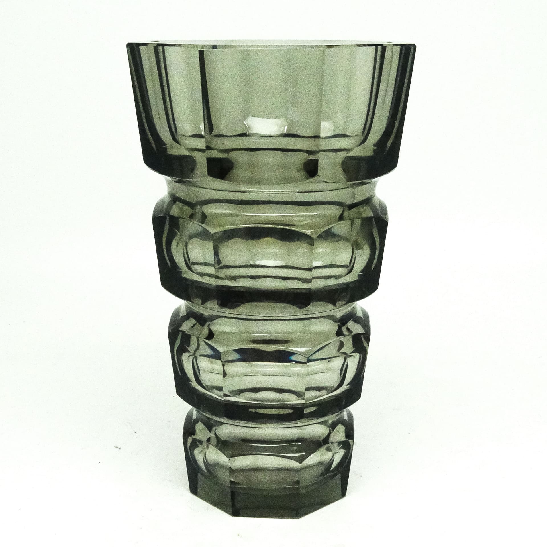 Wazon Art Deco, kryształ, proj. J. Hoffmann, Bohemia, Czechy, lata 30. - 115920