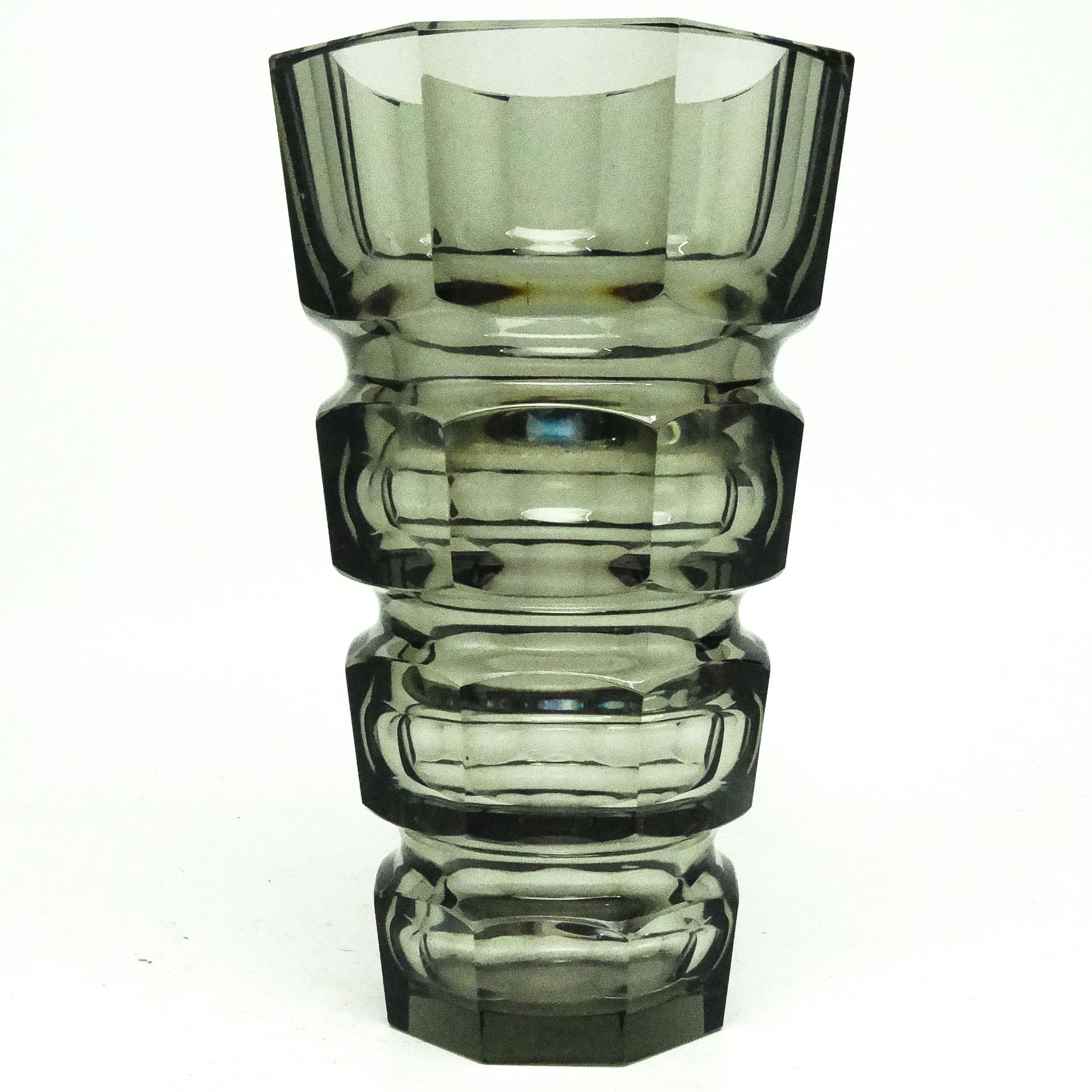 Wazon Art Deco, kryształ, proj. J. Hoffmann, Bohemia, Czechy, lata 30. - 115924