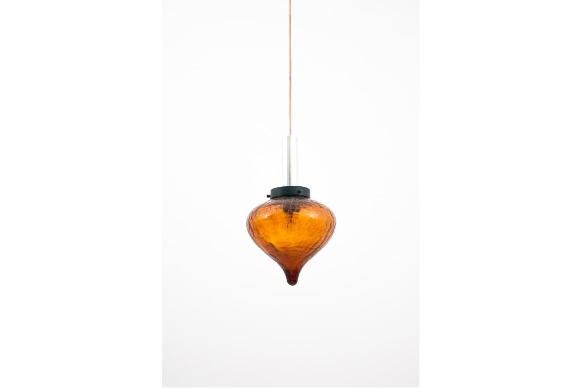 Amber Pendant Lamp, Poland, 1960s - 78392