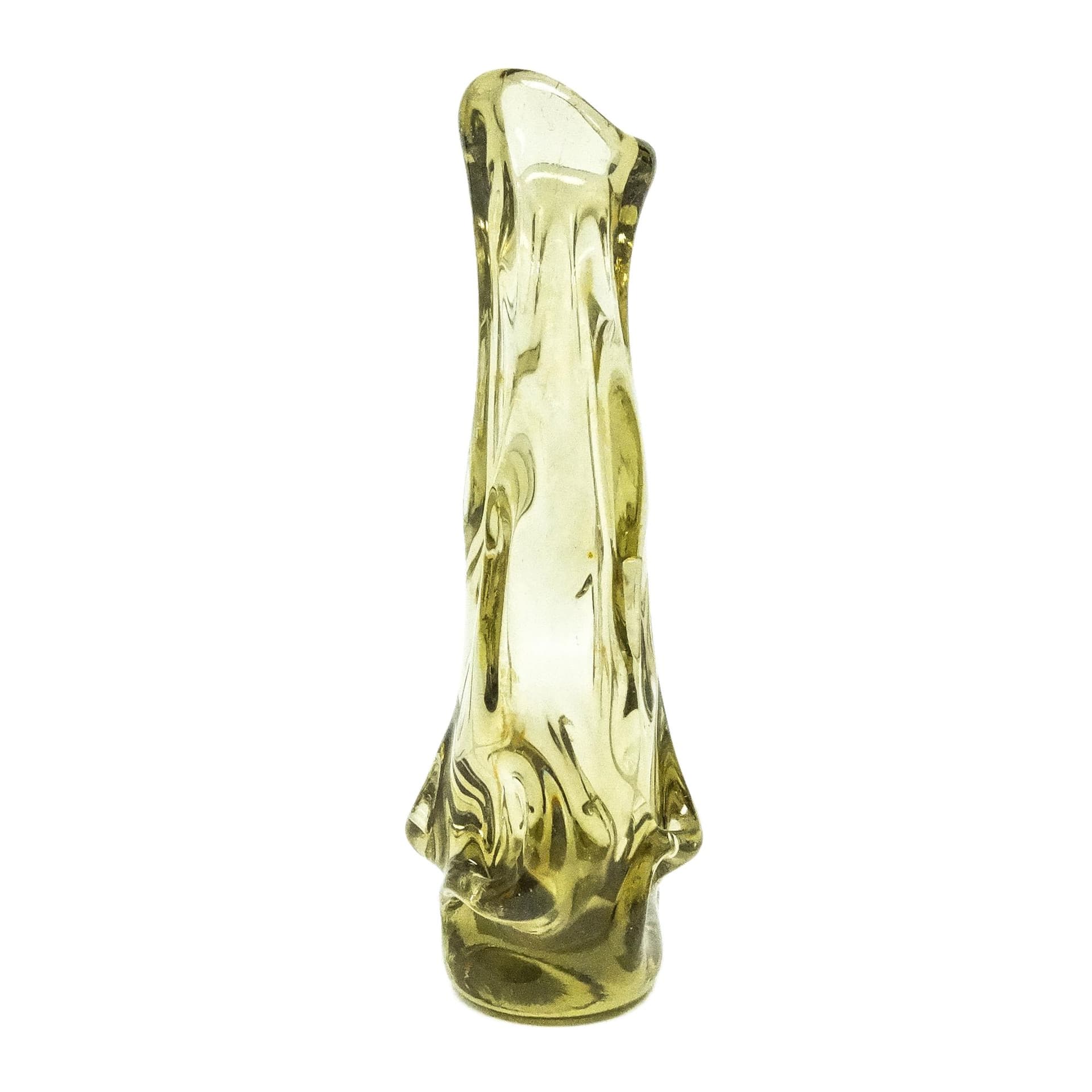 Wazon postmodernizm, szkło żółte, Polska, lata 70.