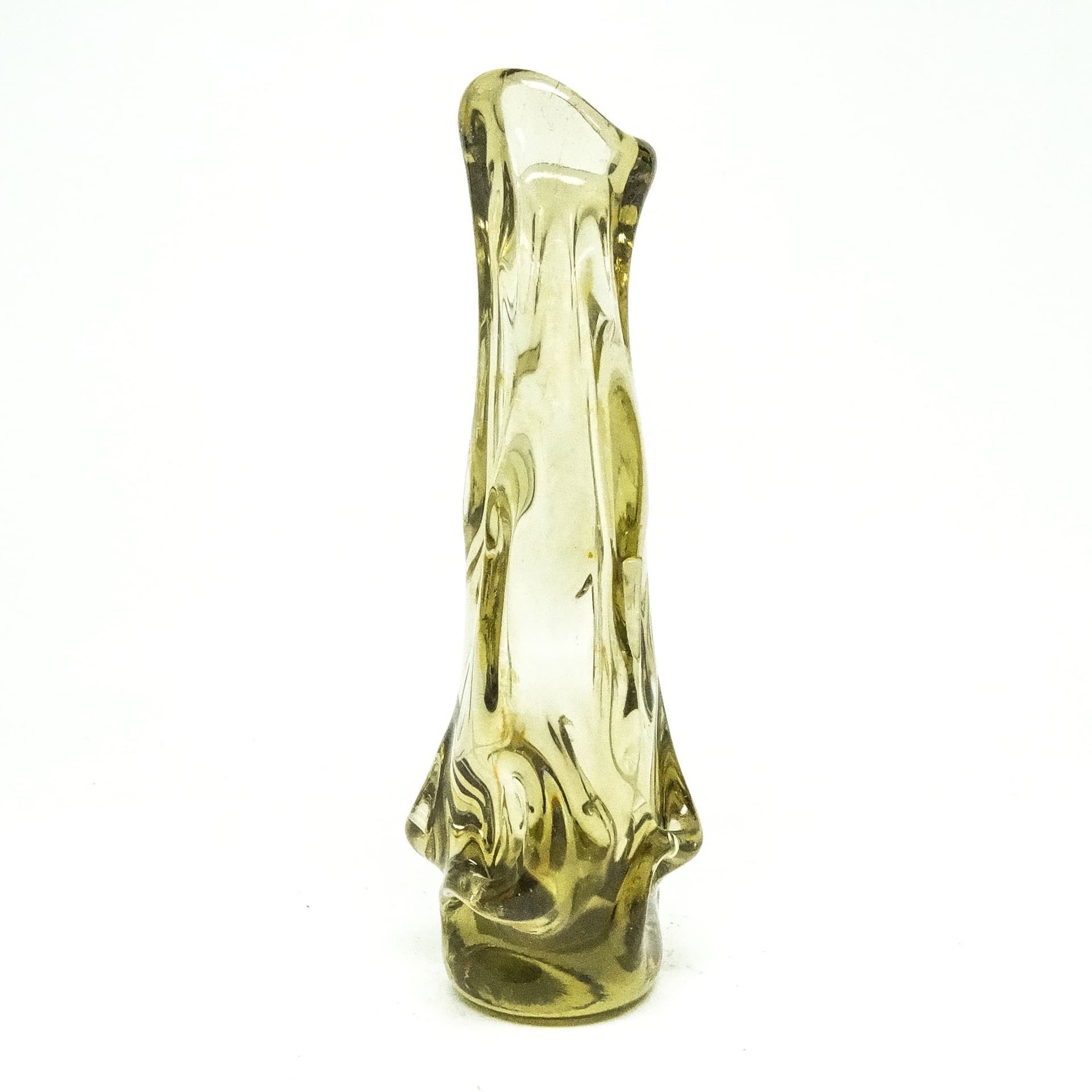 Wazon postmodernizm, szkło żółte, Polska, lata 70. - 116212