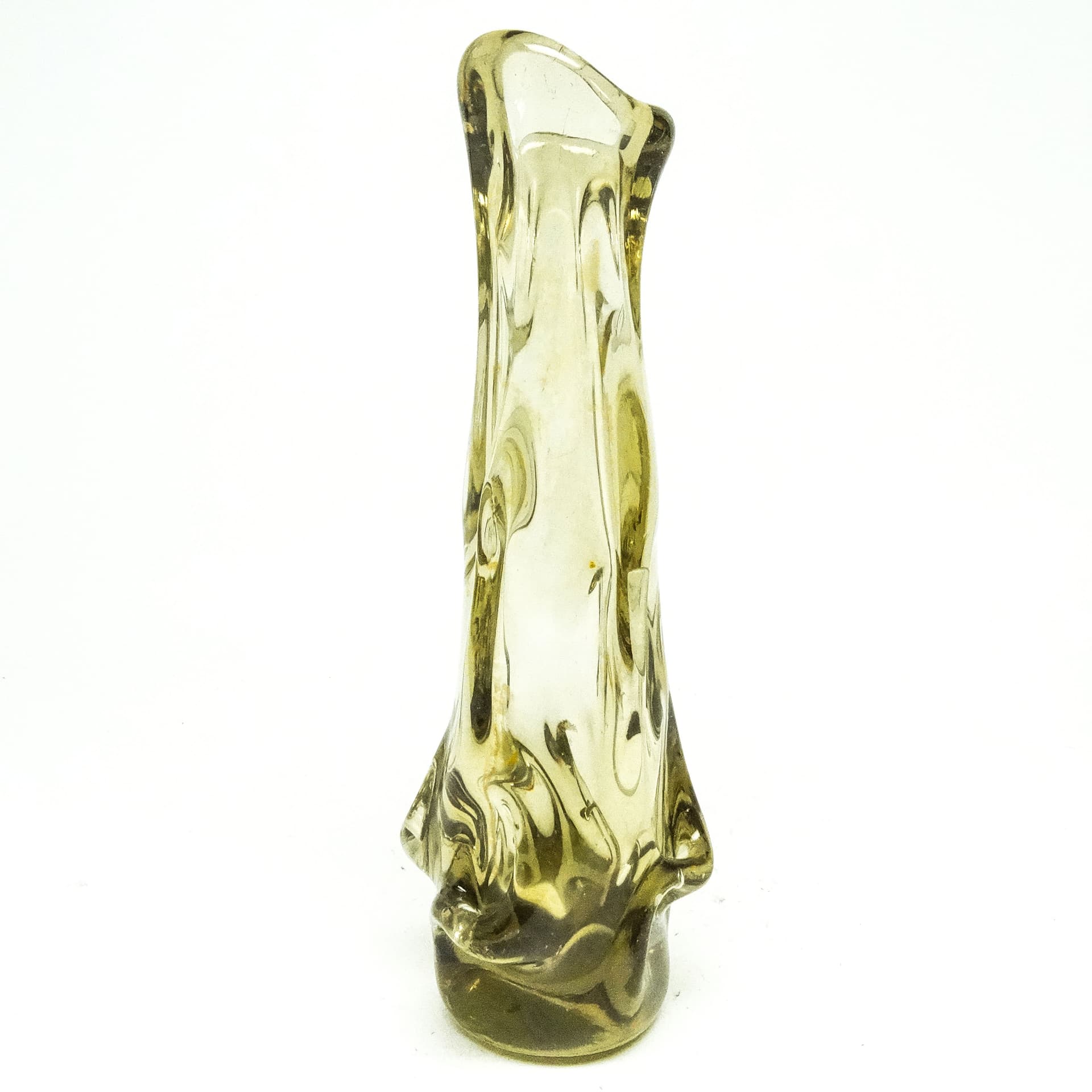 Wazon postmodernizm, szkło żółte, Polska, lata 70. - 116218