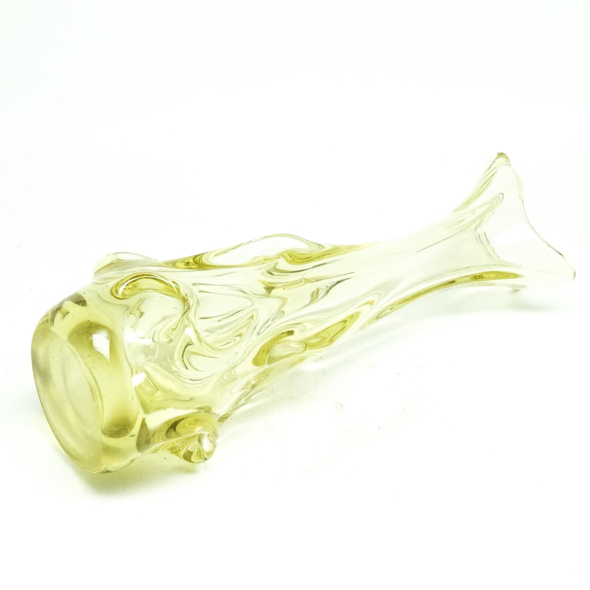 Wazon postmodernizm, szkło żółte, Polska, lata 70. - 116241