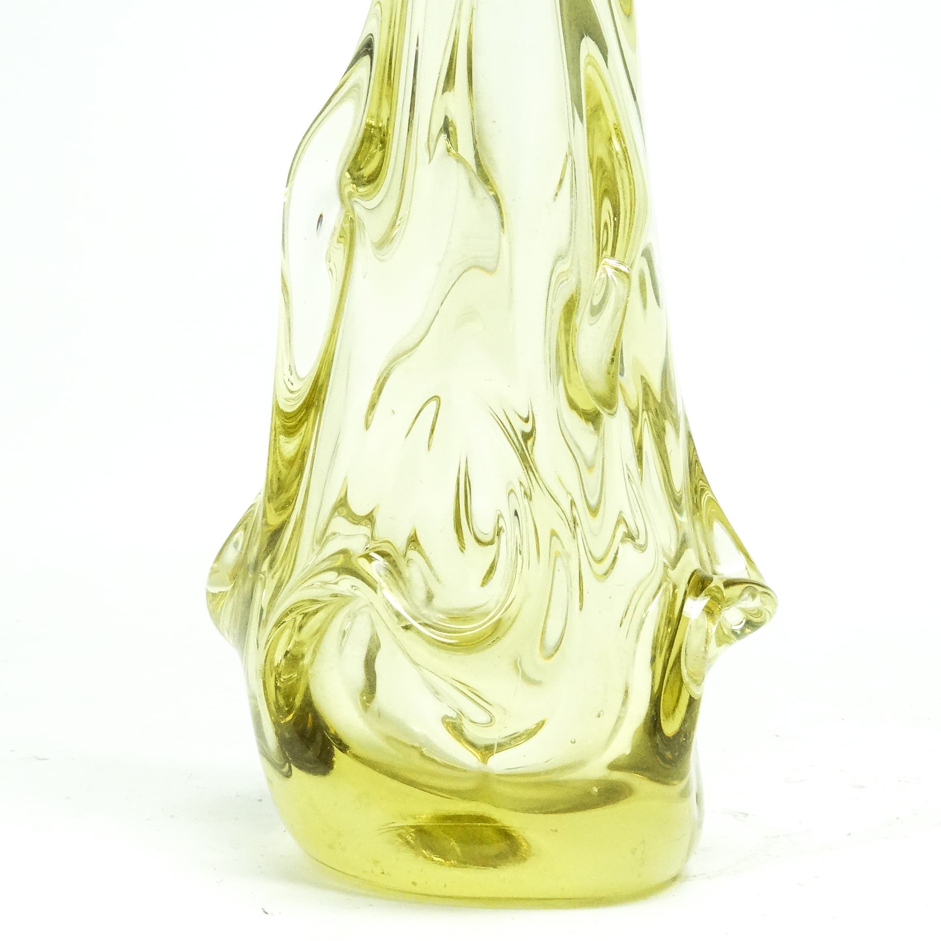 Wazon postmodernizm, szkło żółte, Polska, lata 70. - 116246