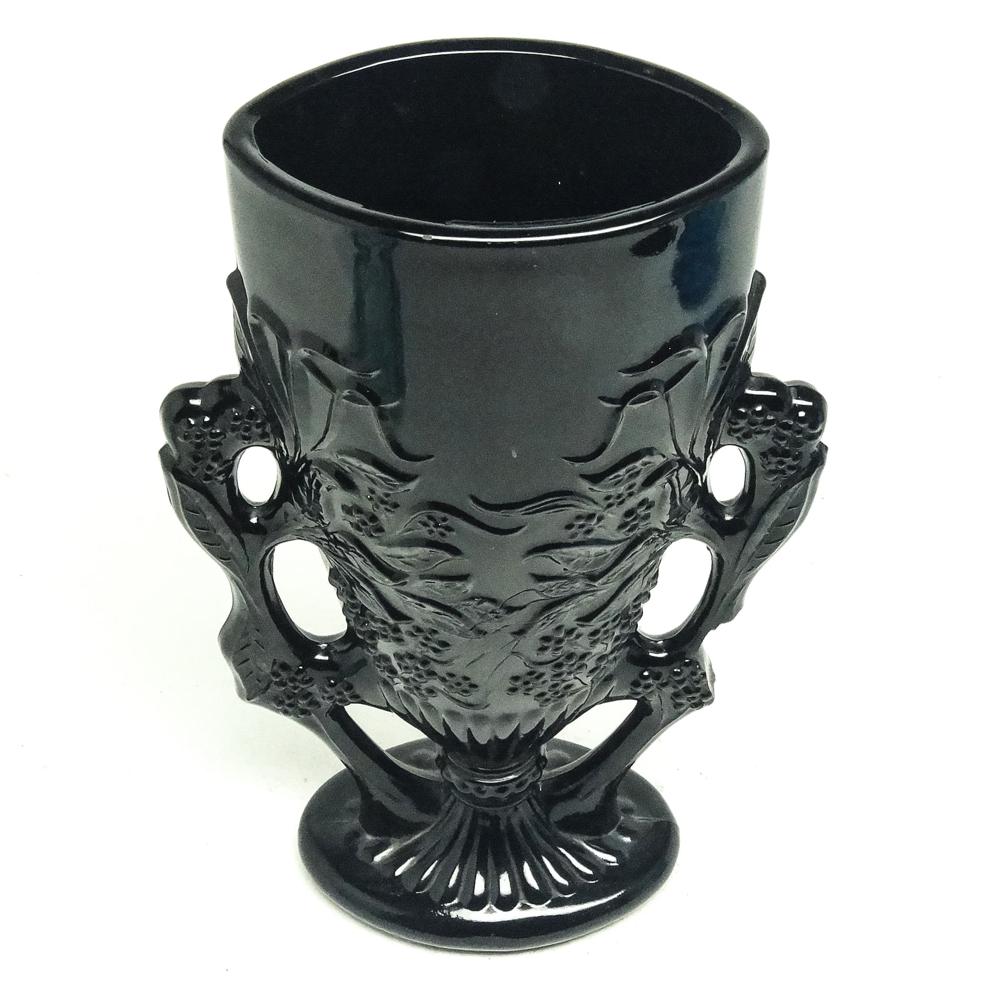 Wazon eklektyczny, szkło hialitowe czarne, Ząbkowice, Polska, lata 70. - 116277