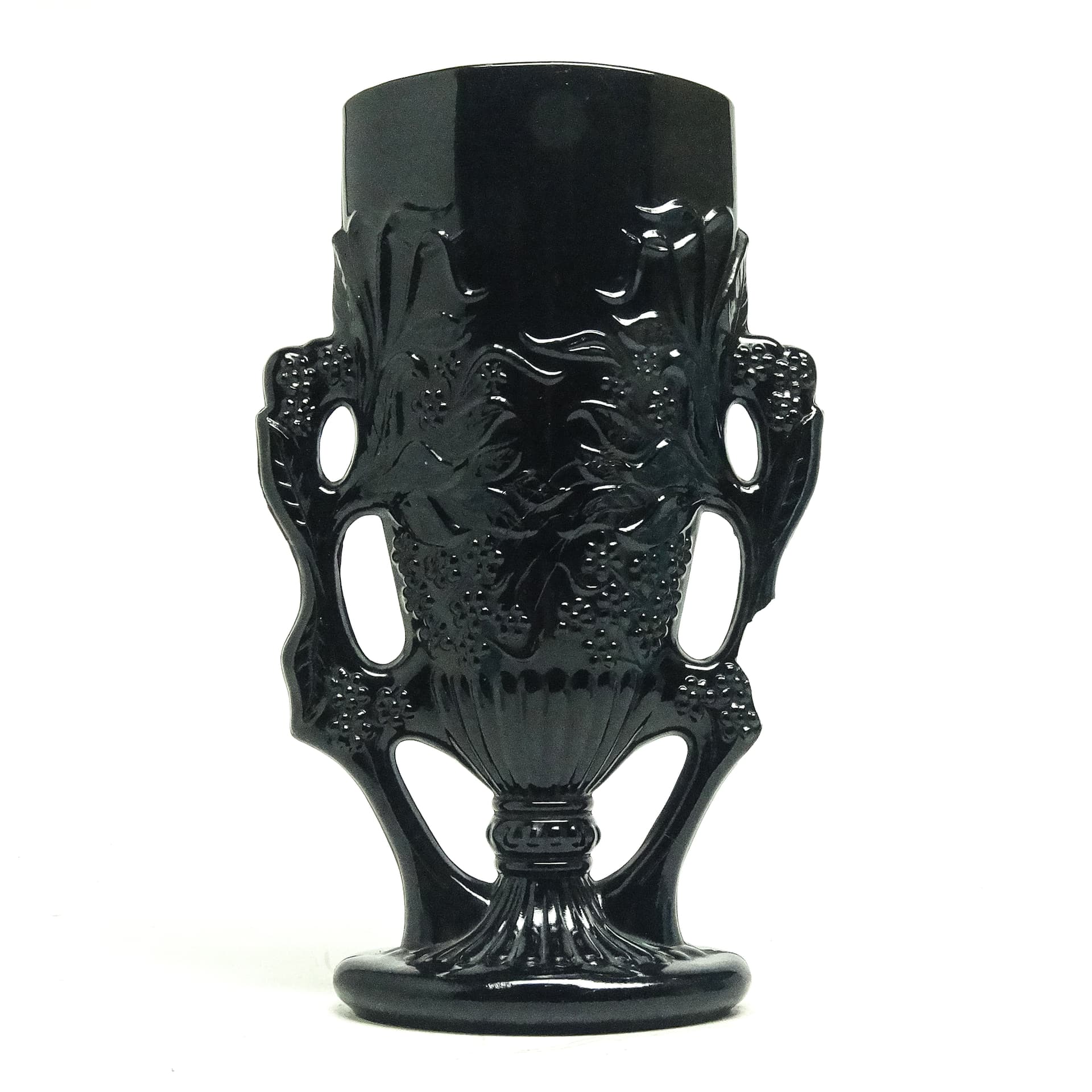 Wazon eklektyczny, szkło hialitowe czarne, Ząbkowice, Polska, lata 70. - 116271