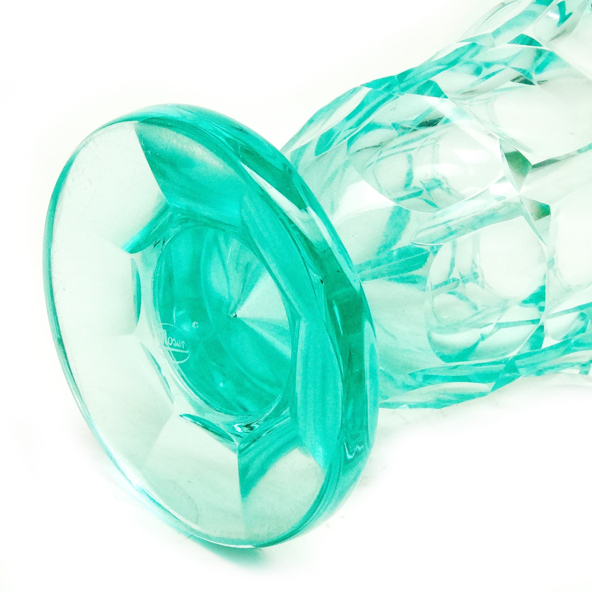 Wazon Art Deco, kryształ uranowy, Moser, Czechosłowacja, lata 30. - 124141