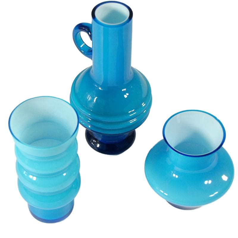 Blue Layered Glass Decorative Vases, Friedrich, Germany, 1970s - 8315