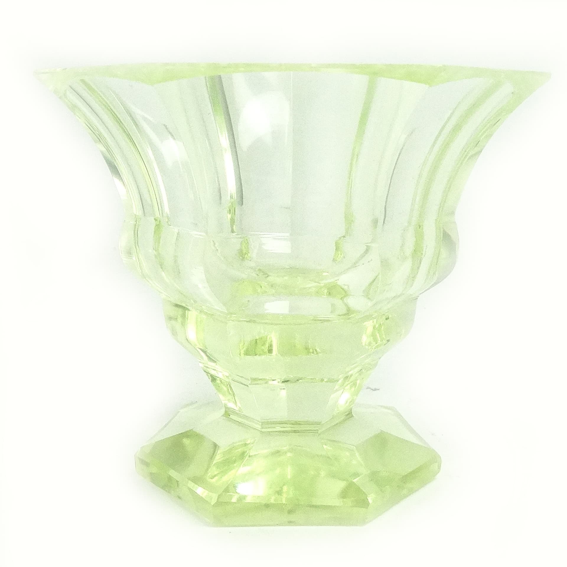 Wazon Art Deco, szkło uranowe, Polska, lata 30. - 116426