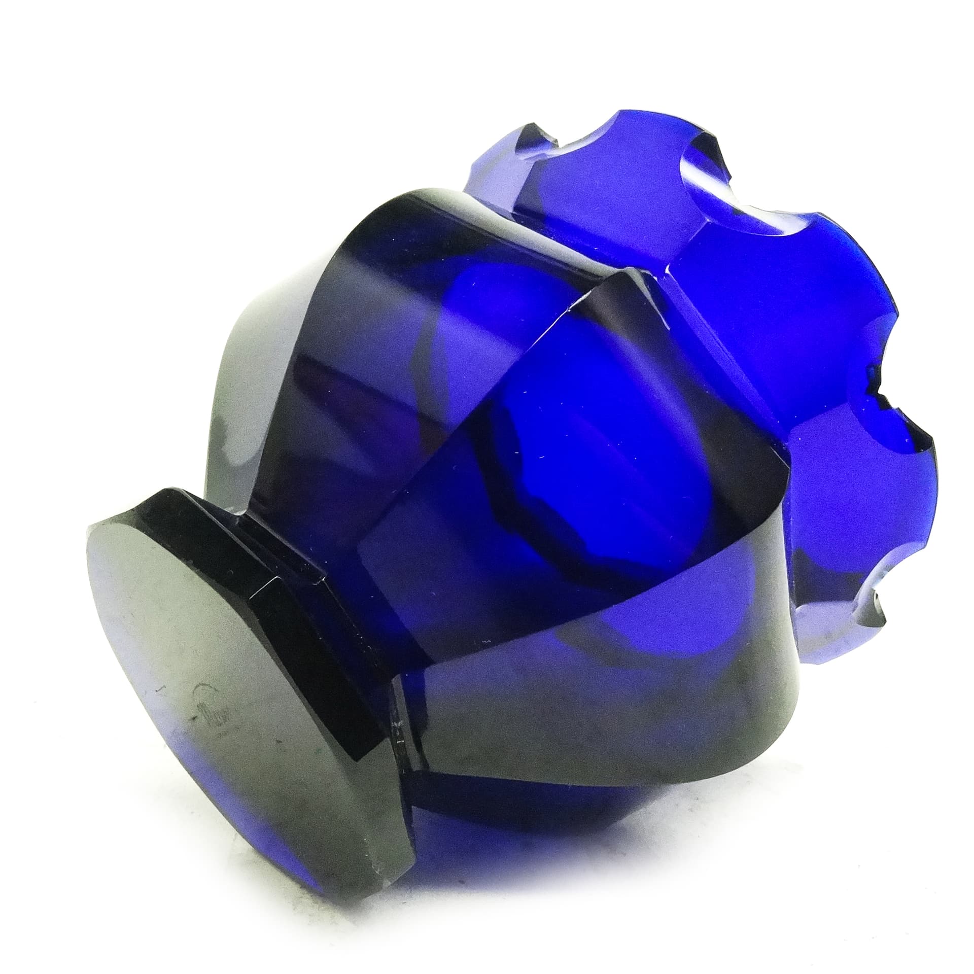 Wazon Biedermeier, szkło kobaltowe, Czechy, XIX w. - 116450