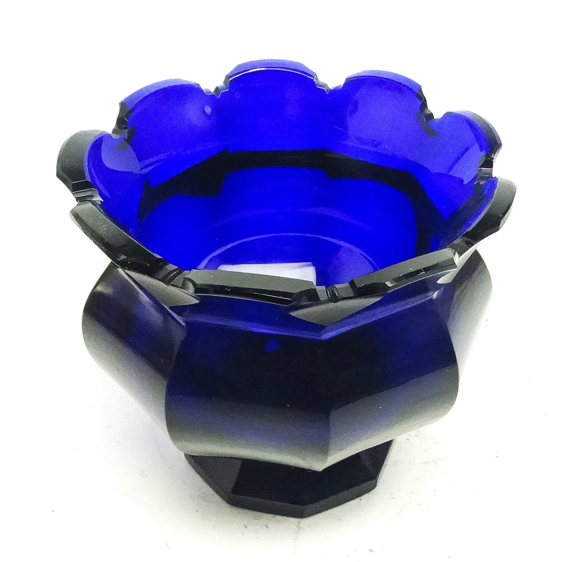 Wazon Biedermeier, szkło kobaltowe, Czechy, XIX w. - 116448