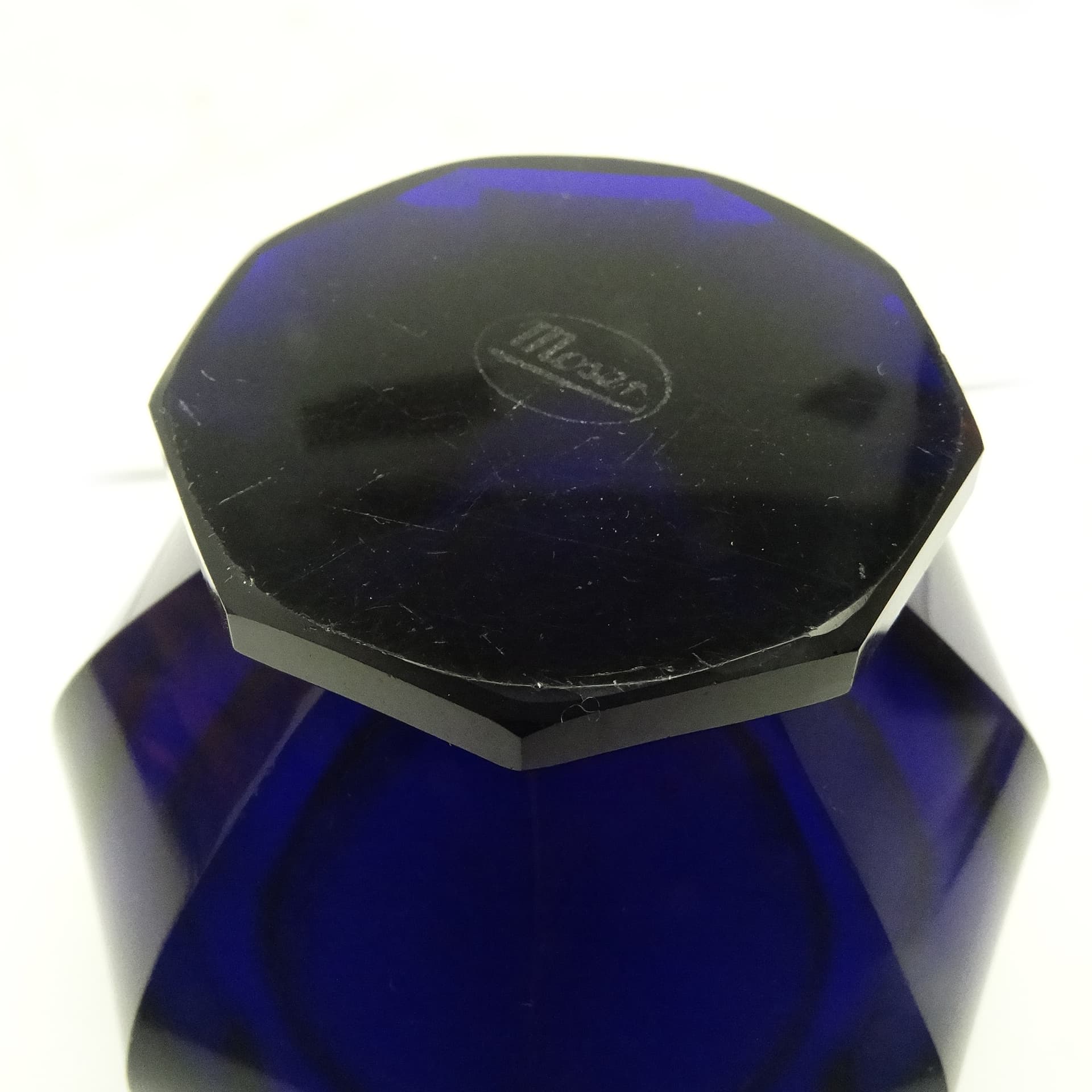 Wazon Biedermeier, szkło kobaltowe, Czechy, XIX w. - 116451