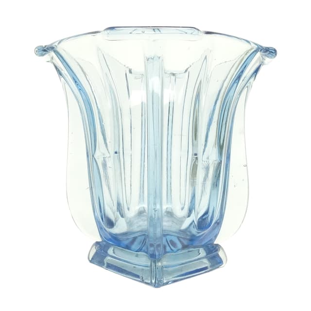 Wazon Art Deco, szkło prasowane, Huta Zawiercie, Polska, lata 30. - WYMIARY