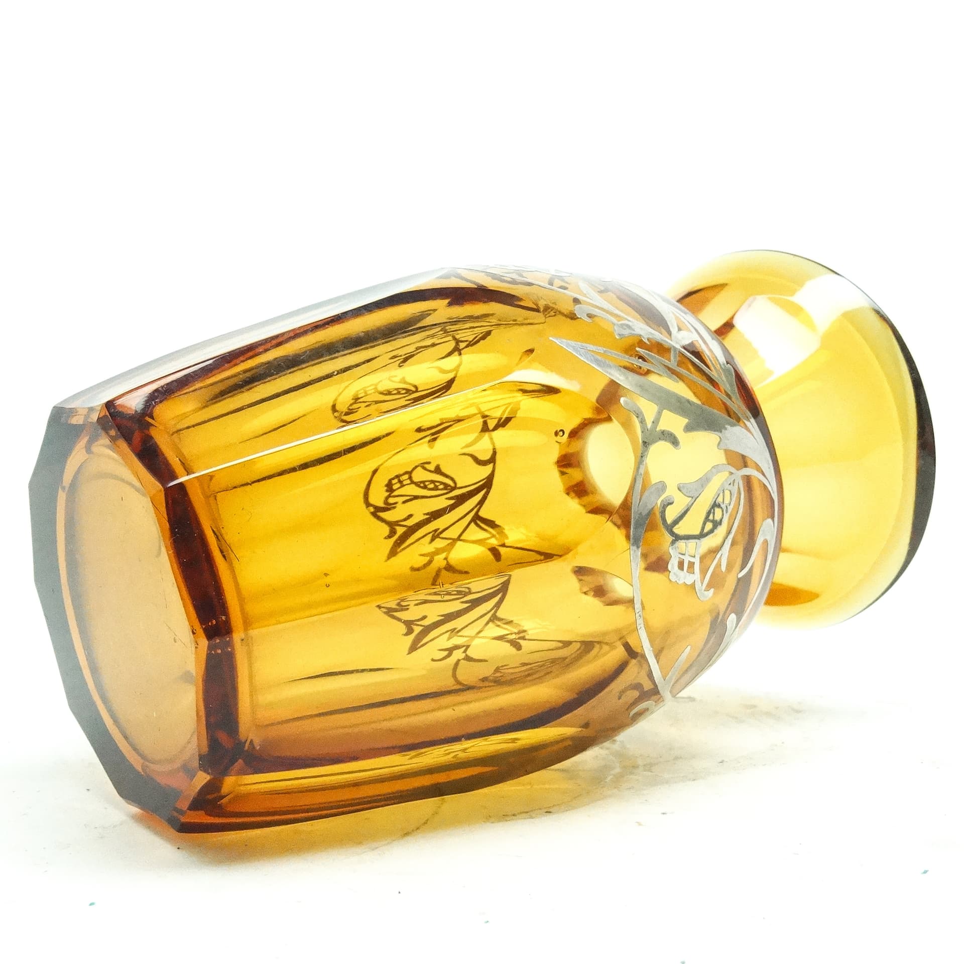 Wazon art déco, kryształ miodowy, Polska, lata 30. - 125954