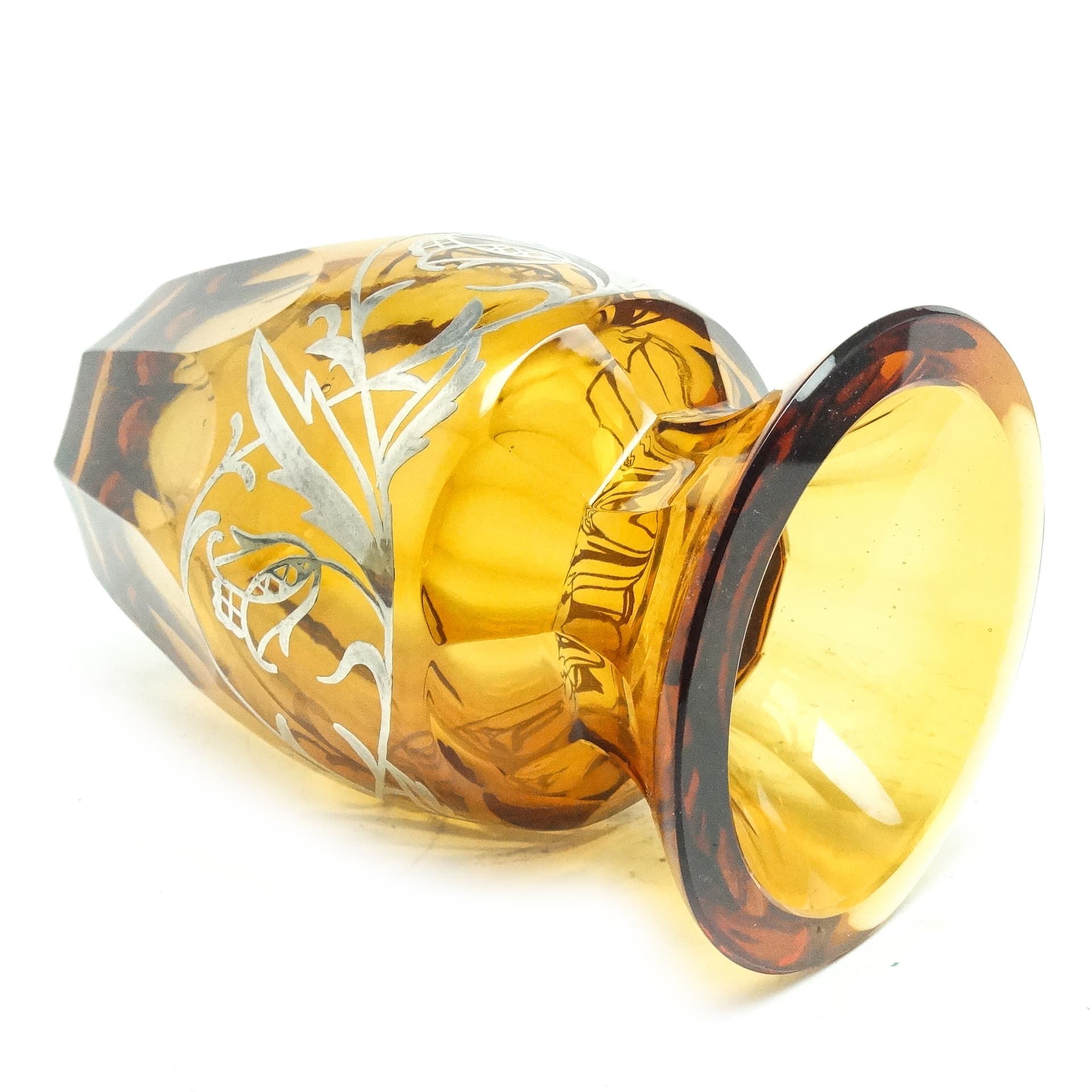 Wazon art déco, kryształ miodowy, Polska, lata 30. - 116523