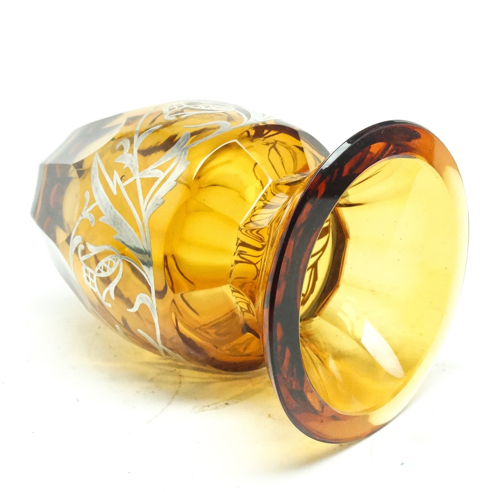 Wazon art déco, kryształ miodowy, Polska, lata 30. - 125955