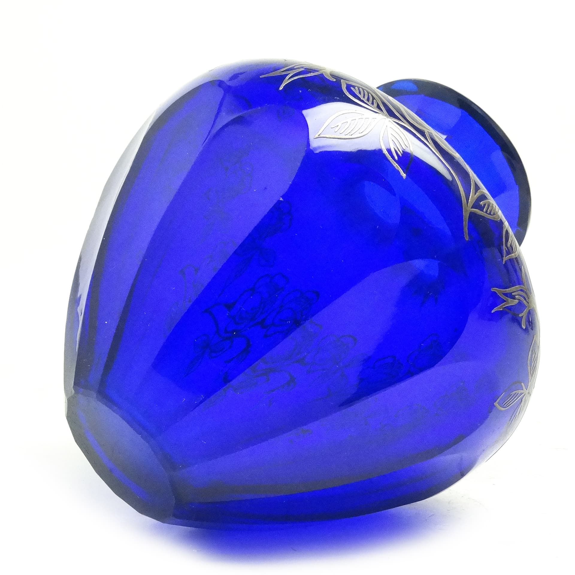 Wazon art déco, kryształ kobaltowy, Huta Józefina, Polska, lata 30. - 125962