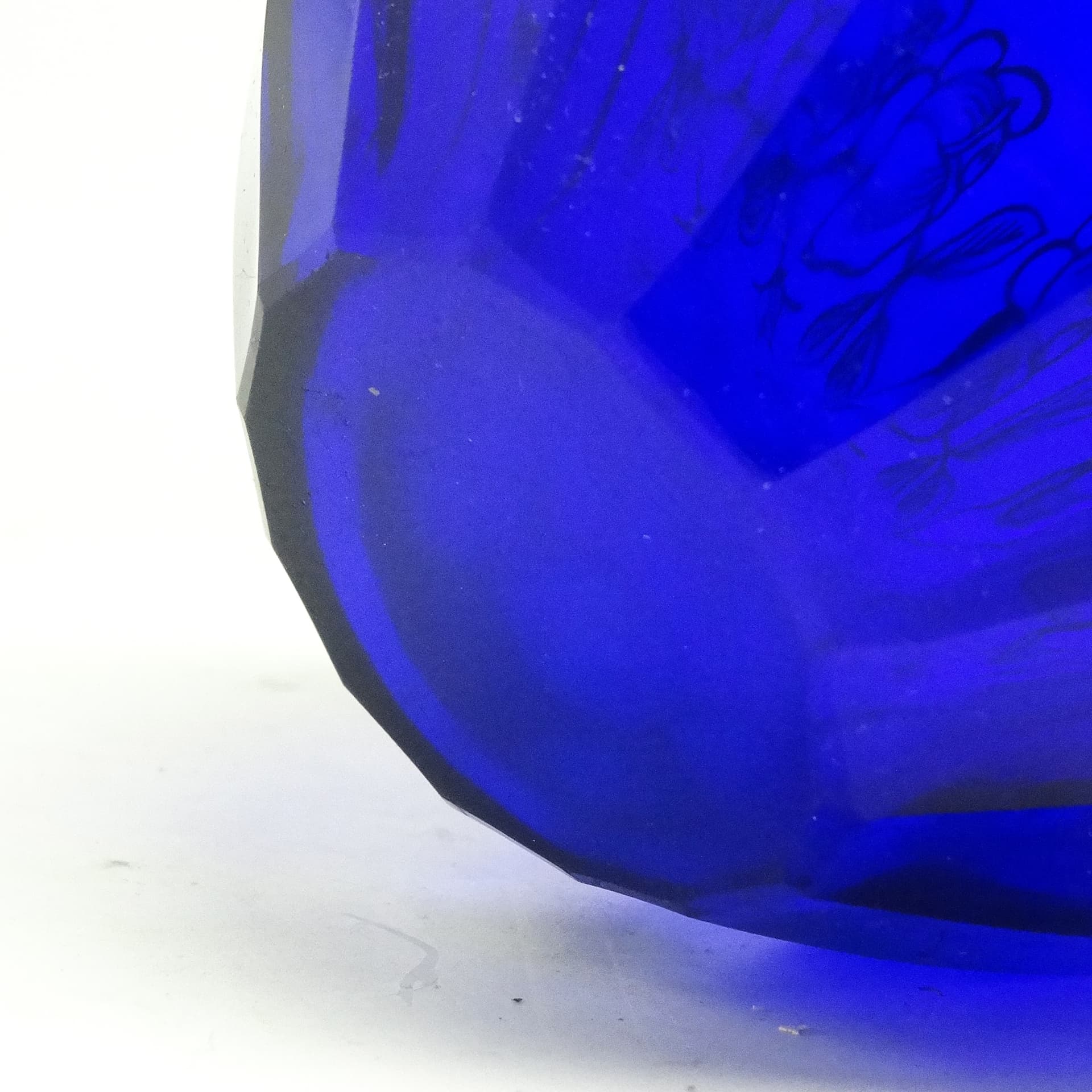 Wazon art déco, kryształ kobaltowy, Huta Józefina, Polska, lata 30. - 125957