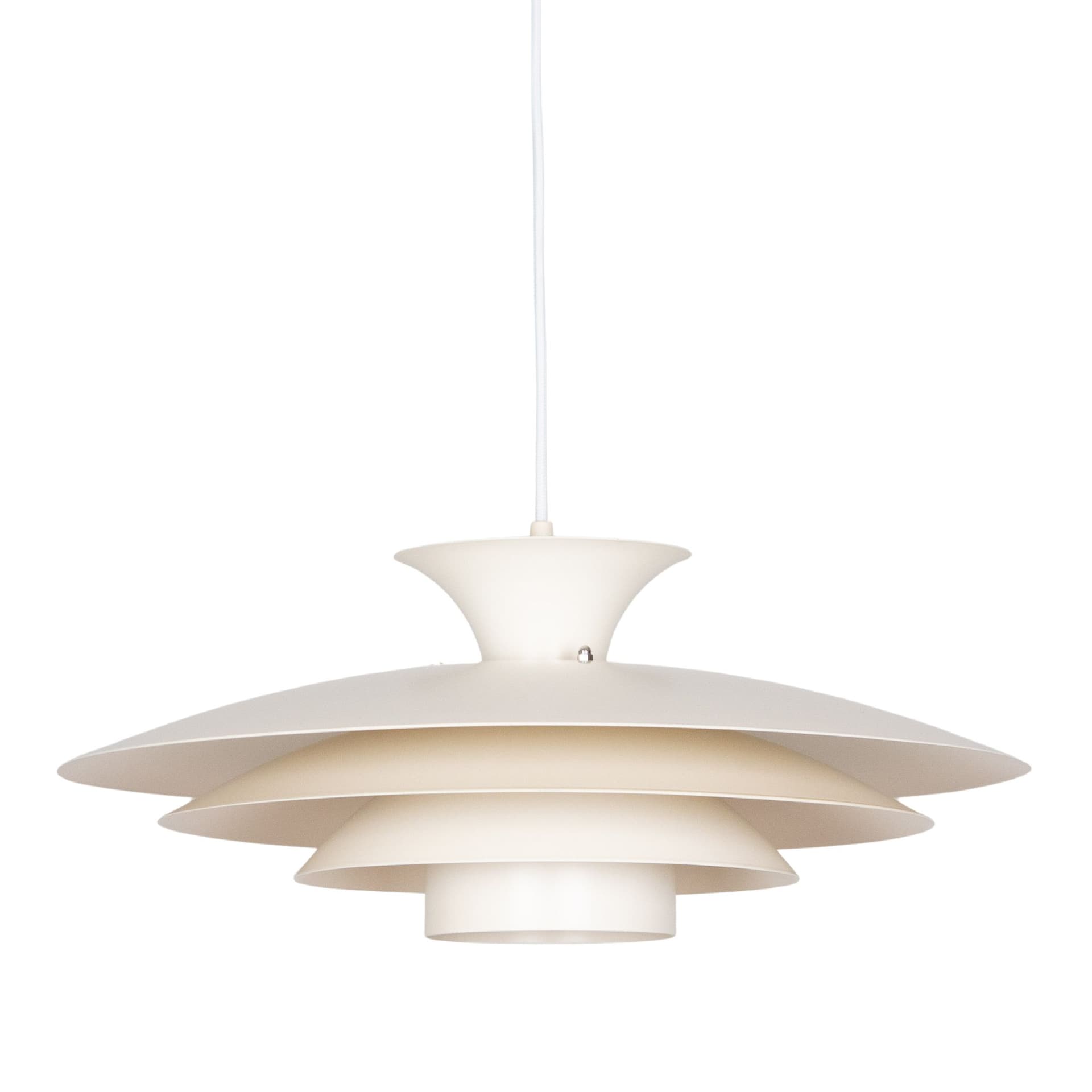 Biała aluminiowa lampa wisząca Top Lamper, Dania, lata 80.