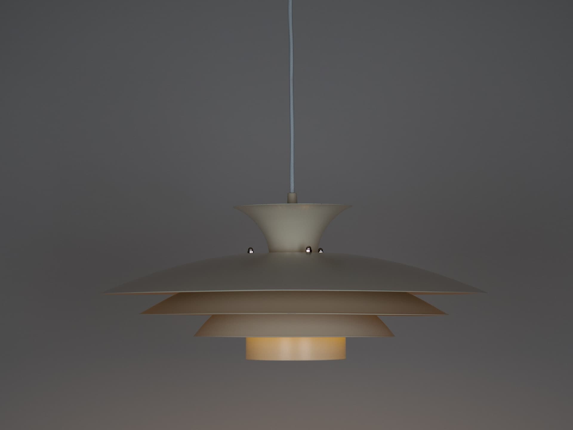 Biała aluminiowa lampa wisząca Top Lamper, Dania, lata 80. - 122783