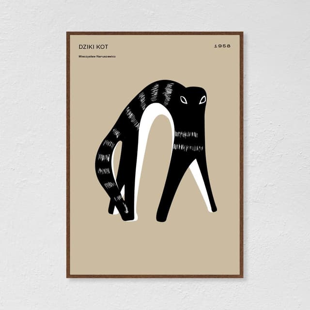 Plakat Dziki Kot 50x70 cm, aut. K. Jasińska, GRA-FIKA - WYMIARY