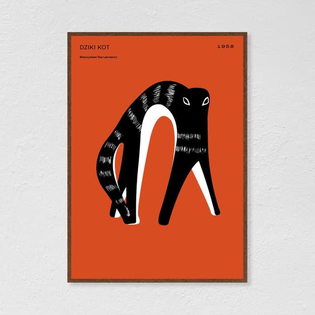 Plakat Dziki Kot 40x50 cm, aut. K. Jasińska, GRA-FIKA - WYMIARY