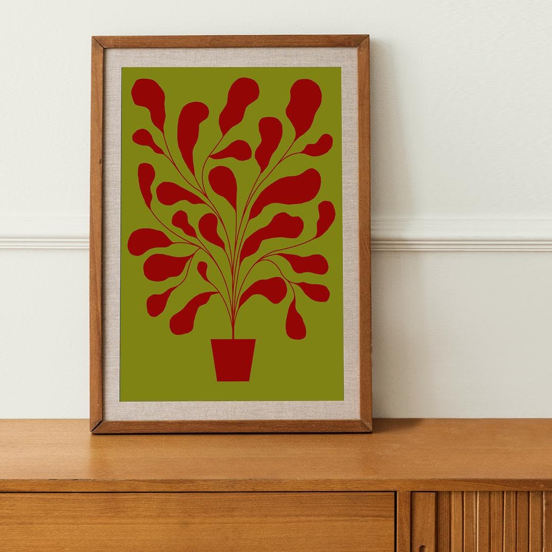 Plakat Fikus / Bordo 2 50x70 cm, aut. K. Jasińska, GRA-FIKA - 123444