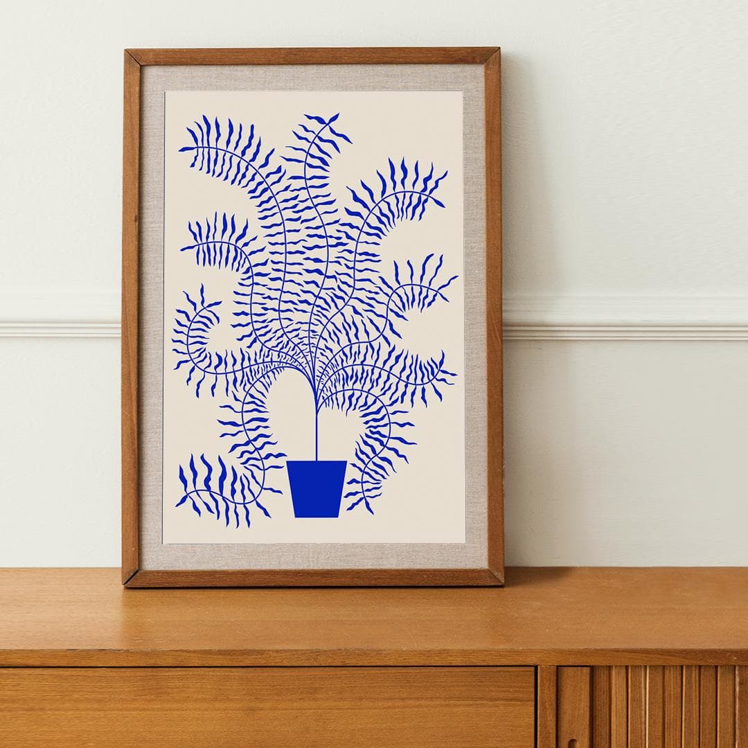 Plakat Paprotka / Indigo 40x50 cm, aut. K. Jasińska, GRA-FIKA - 123434