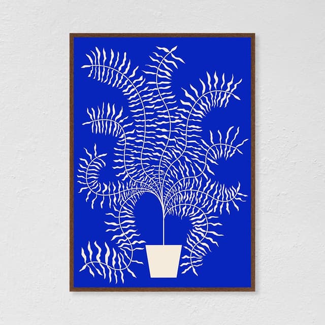 Plakat Paprotka / Indigo 2 50x70 cm, aut. K. Jasińska, GRA-FIKA - WYMIARY