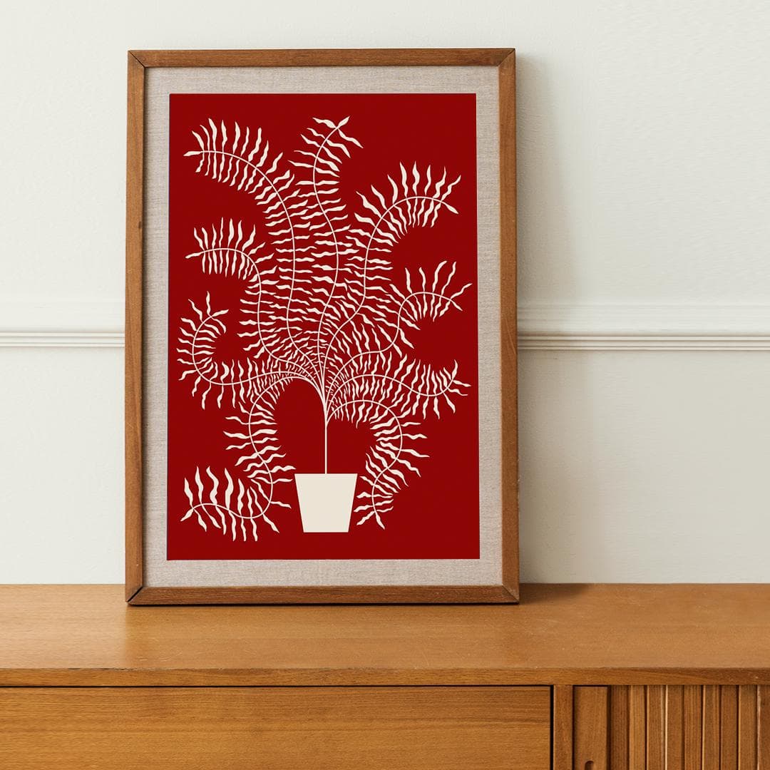 Plakat Paprotka / Bordo 2 50x70 cm, aut. K. Jasińska, GRA-FIKA - 123418