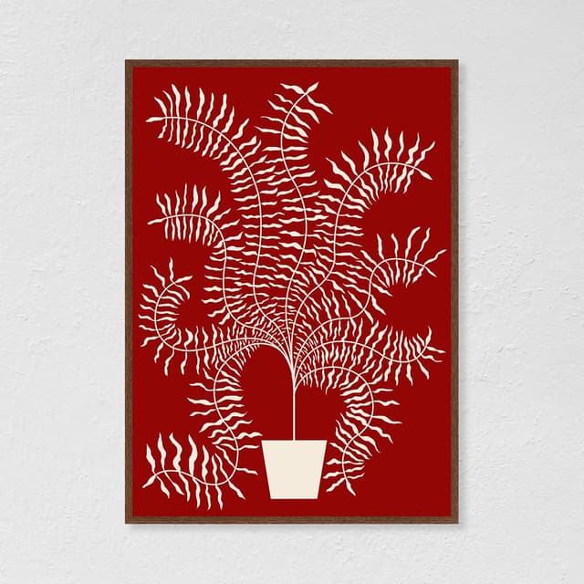 Plakat Paprotka / Bordo 2 50x70 cm, aut. K. Jasińska, GRA-FIKA - WYMIARY