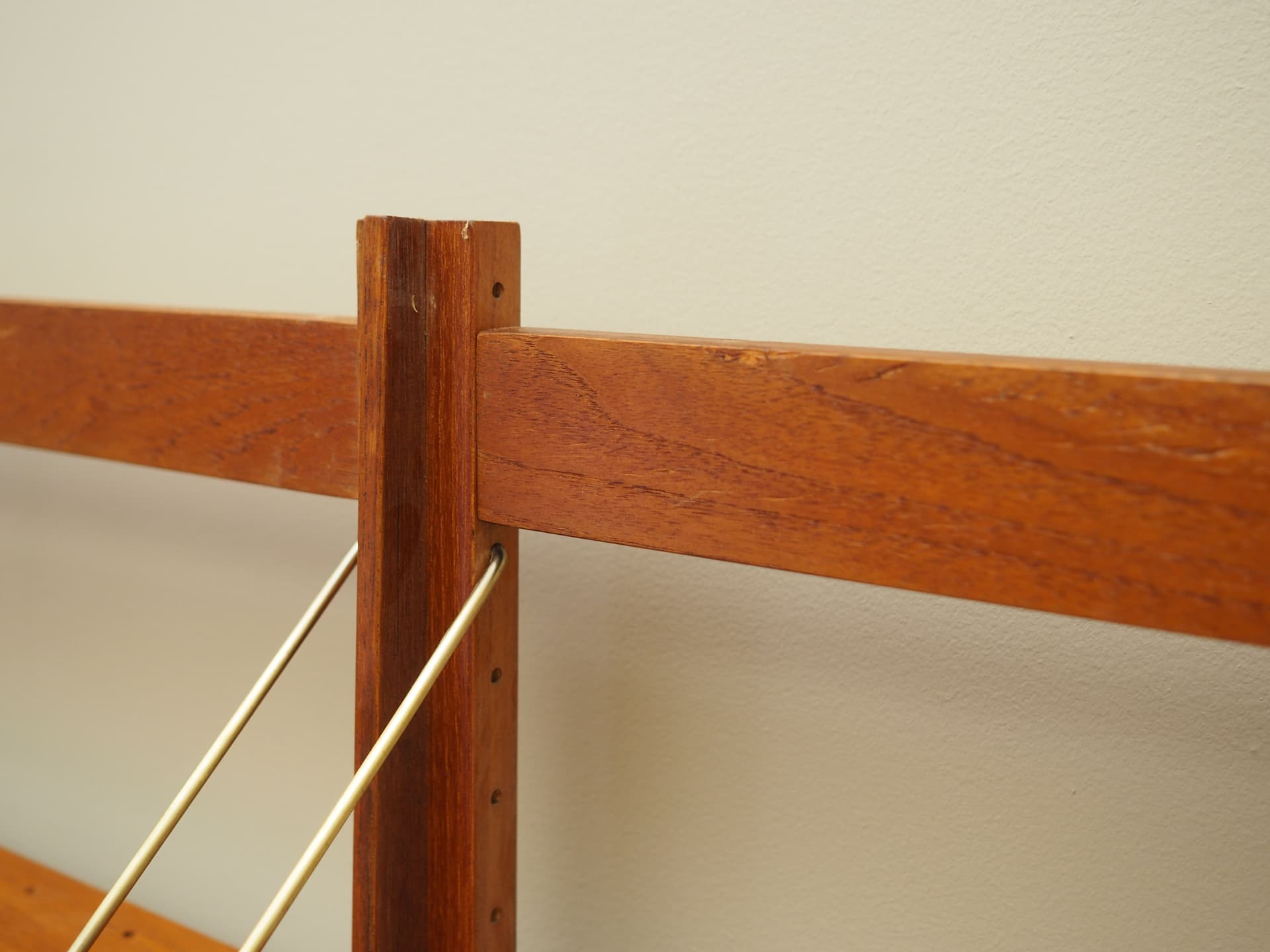 Shelving Unit Veggen de Luxe, teak, transparent glass, by T. Afdal, R. Hesland, Bruksbo, Norway, 1960s. - 123516