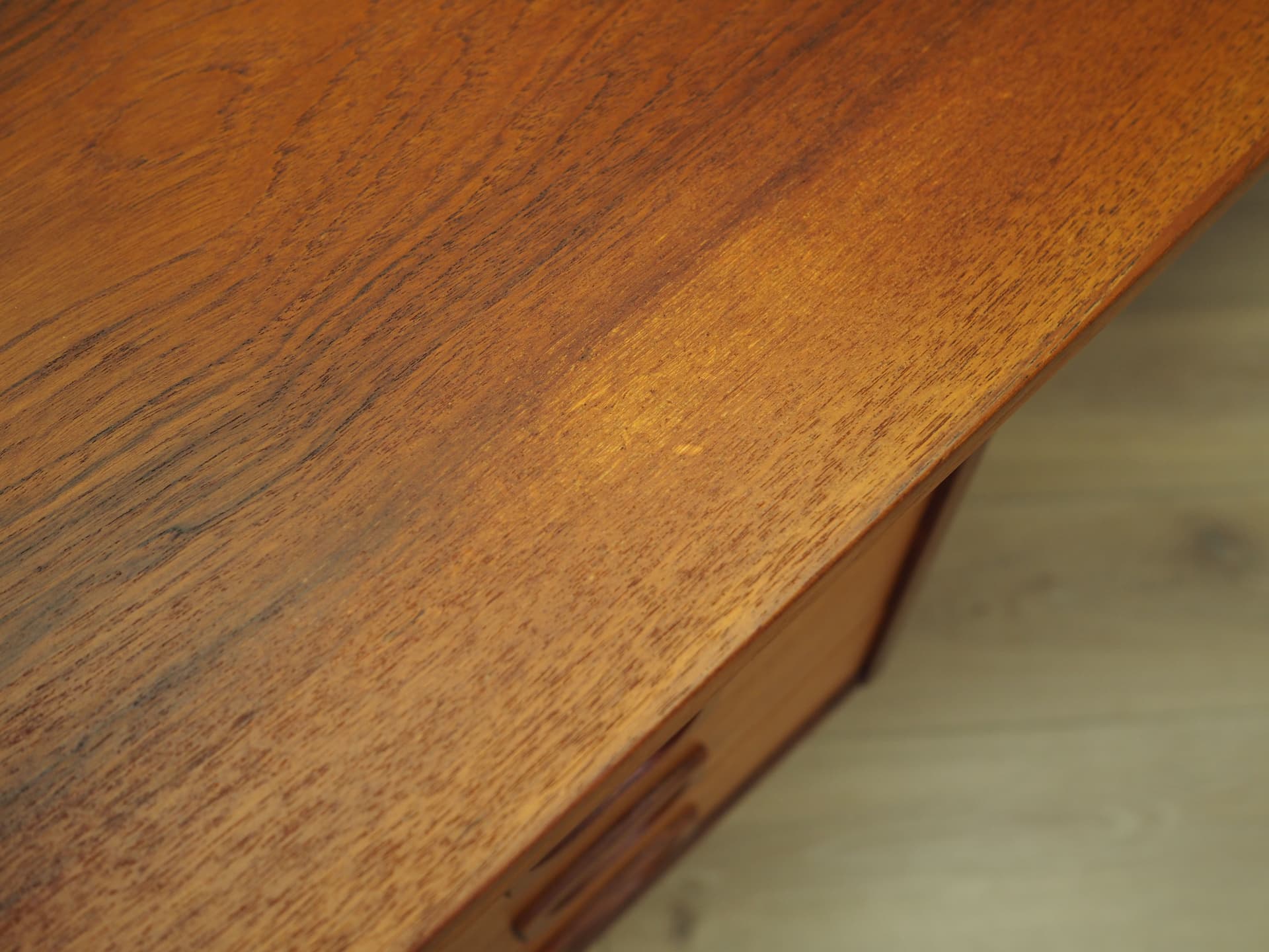 Desk, brown teak, Denmark, 1970s. - 123552
