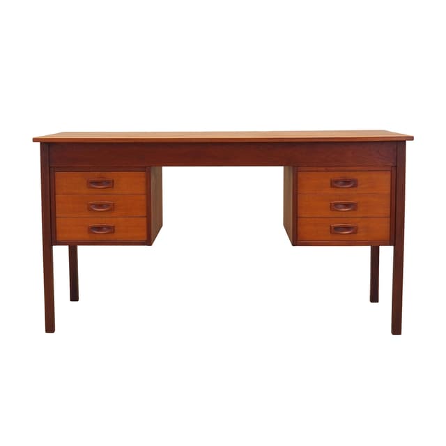 Desk, brown teak, Denmark, 1970s. - DIMENSION
