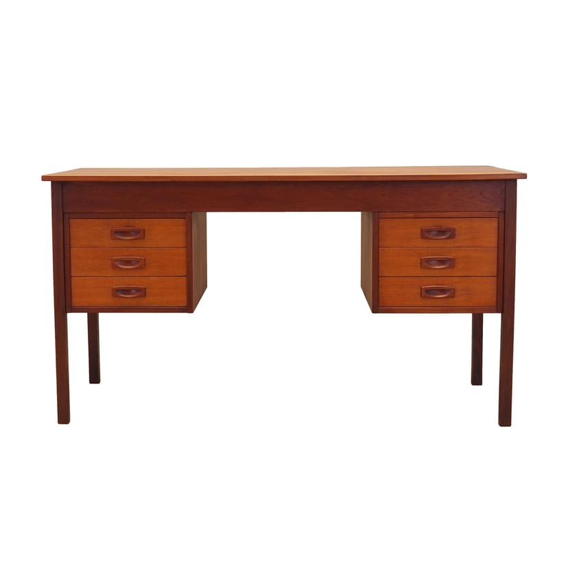 Desk, brown teak, Denmark, 1970s.