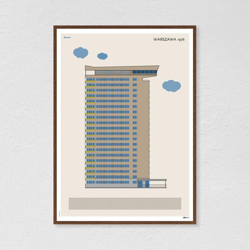 Plakat Młotek / Warszawa 50x70 cm, aut. K. Jasińska, GRA-FIKA