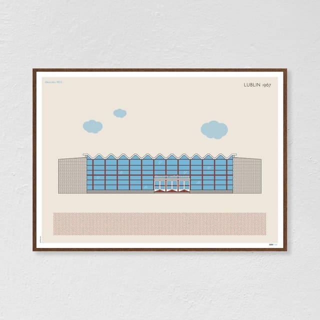 Plakat Dworzec PKS / Lublin 70x50, aut. K. Jasińska, GRA-FIKA - WYMIARY